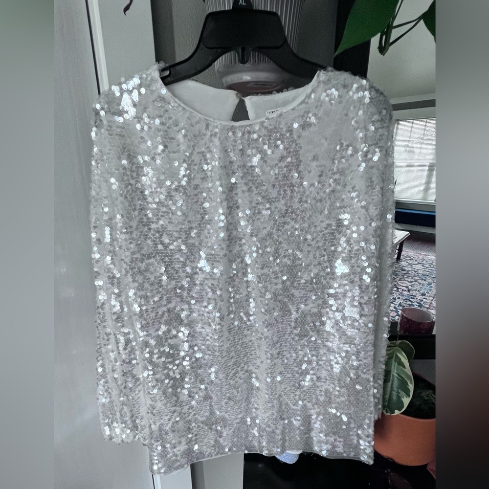 ZARA Sequin Top sz L